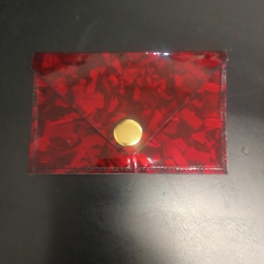 Red Envelope Card Holder Wallet with Gold Snap